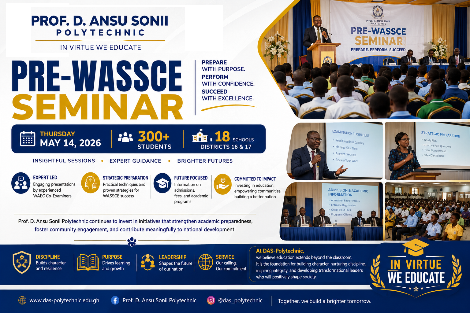 DAS-Polytechnic Empowers Students Through Impactful Pre-WASSCE Seminar